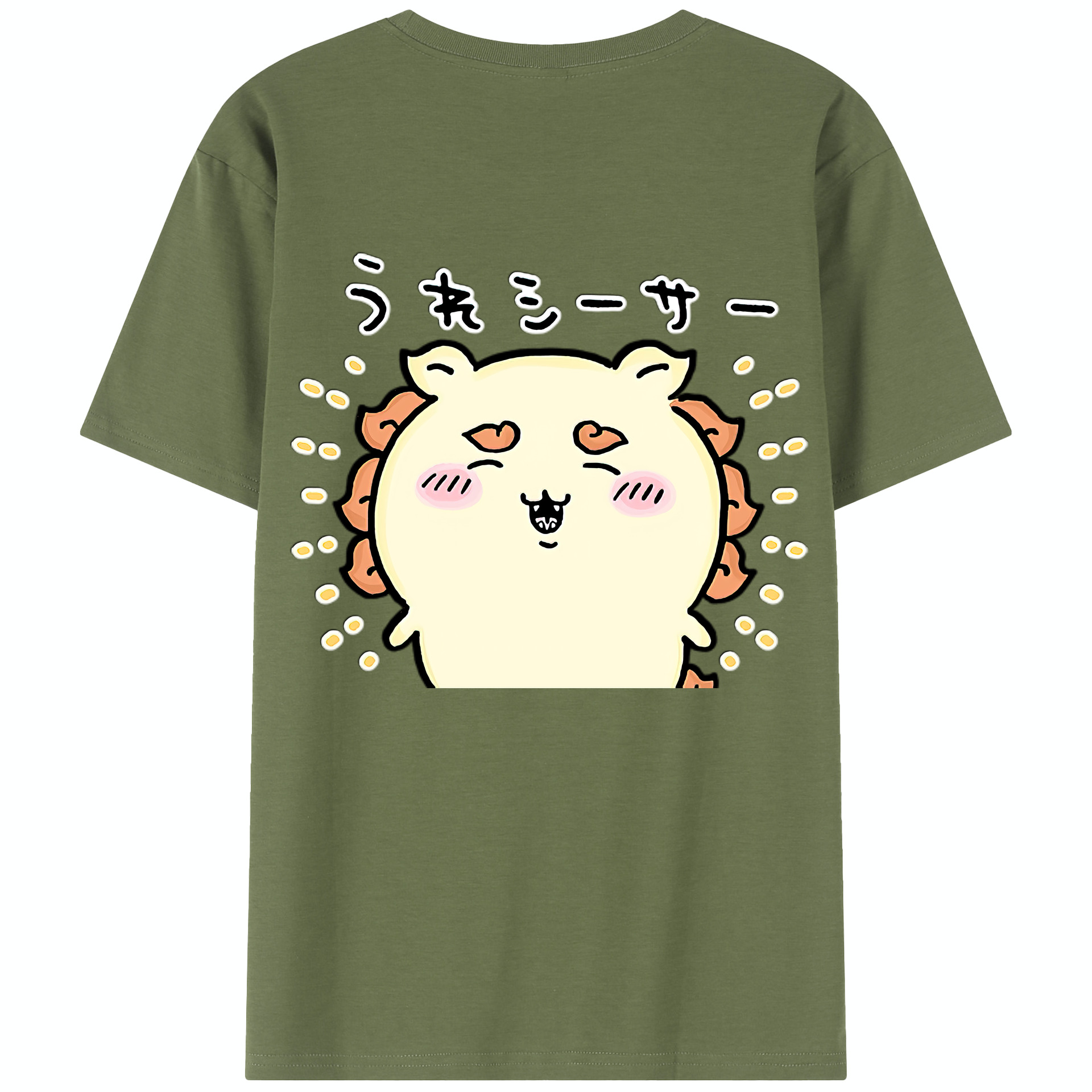 （画像用） ちいかわ シーサー Chii-kawa Shisa 綿100％半袖Tシャツ（背面プリント）